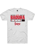 Caleb Badura Nebraska Cornhuskers Rally NIL Stacked Box Short Sleeve T Shirt
