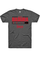 Caleb Badura  Nebraska Cornhuskers Dark Grey Rally NIL Stacked Box Short Sleeve T Shirt