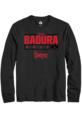 Caleb Badura Nebraska Cornhuskers Rally NIL Stacked Box Long Sleeve T Shirt