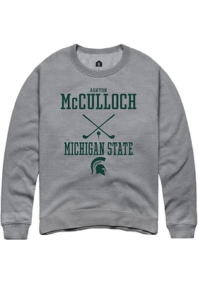 Ashton McCulloch  Rally Michigan State Spartans Mens Graphite NIL Sport Icon Long Sleeve Crew Swea..