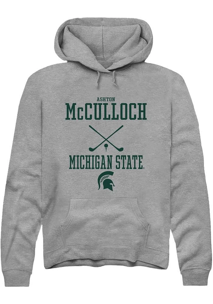 Ashton McCulloch Rally Michigan State Spartans Mens Graphite NIL Sport Icon Long Sleeve Hoodie