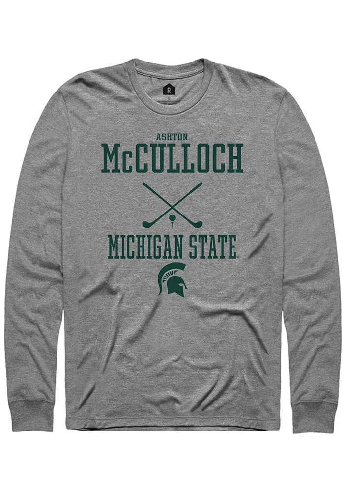 Ashton McCulloch Michigan State Spartans Graphite Rally NIL Sport Icon Long Sleeve T Shirt