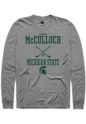 Ashton McCulloch  Michigan State Spartans Graphite Rally NIL Sport Icon Long Sleeve T Shirt