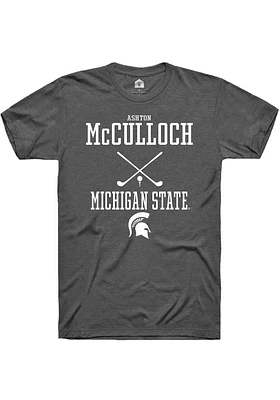 Ashton McCulloch  Michigan State Spartans Dark Grey Rally NIL Sport Icon Short Sleeve T Shirt