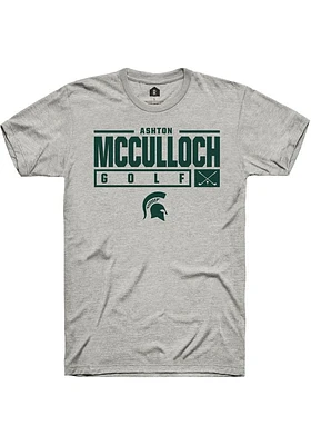 Ashton McCulloch  Michigan State Spartans Ash Rally NIL Stacked Box Short Sleeve T Shirt