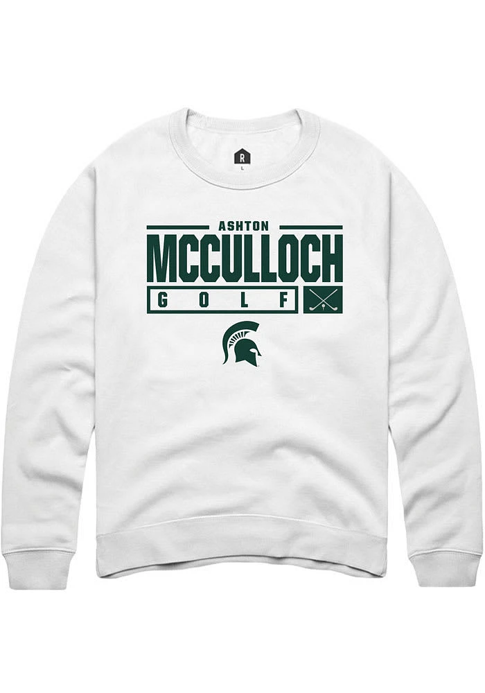 Ashton McCulloch Rally Michigan State Spartans Mens NIL Stacked Box Long Sleeve Crew Sweats