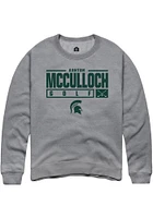 Ashton McCulloch  Rally Michigan State Spartans Mens Graphite NIL Stacked Box Long Sleeve Crew Swe..