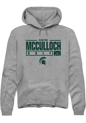 Ashton McCulloch  Rally Michigan State Spartans Mens Graphite NIL Stacked Box Long Sleeve Hoodie