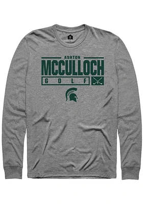 Ashton McCulloch  Michigan State Spartans Graphite Rally NIL Stacked Box Long Sleeve T Shirt