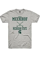 August Meekhof  Michigan State Spartans Ash Rally NIL Sport Icon Short Sleeve T Shirt