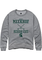 August Meekhof  Rally Michigan State Spartans Mens Graphite NIL Sport Icon Long Sleeve Crew Sweats..