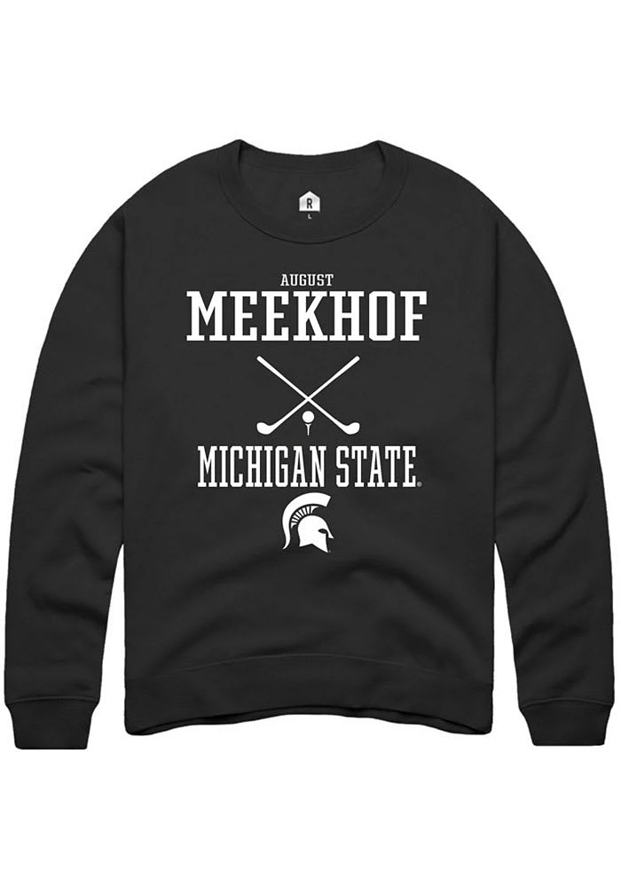 August Meekhof Rally Michigan State Spartans Mens Black NIL Sport Icon Long Sleeve Crew Sweatshir..