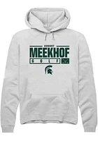 August Meekhof Rally Michigan State Spartans Mens NIL Stacked Box Long Sleeve Hoodie