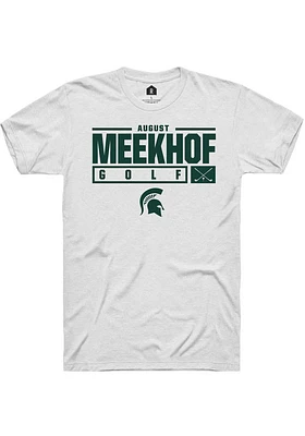 August Meekhof Michigan State Spartans Rally NIL Stacked Box Short Sleeve T Shirt