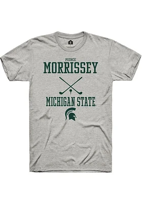 Pierce Morrissey  Michigan State Spartans Ash Rally NIL Sport Icon Short Sleeve T Shirt