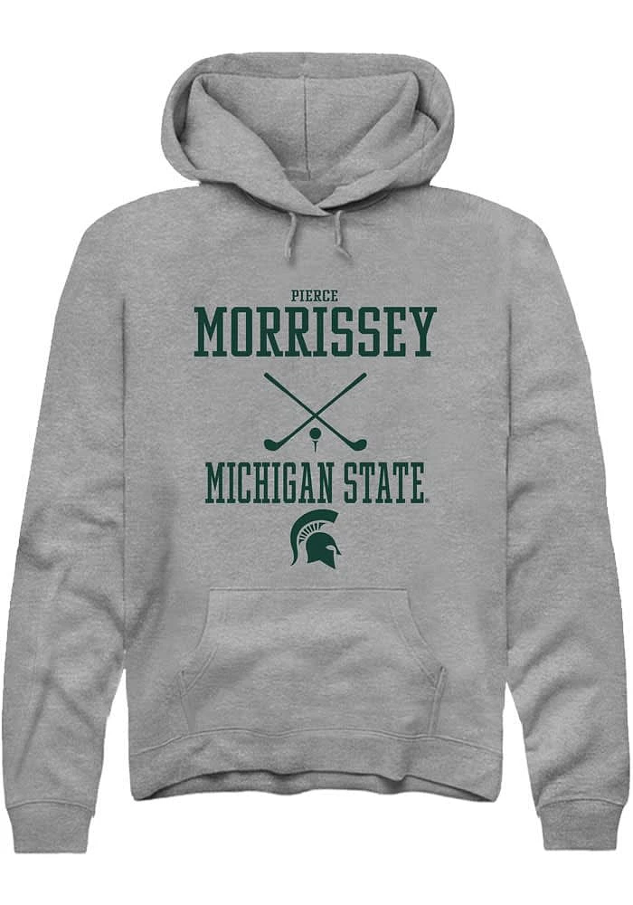 Pierce Morrissey Rally Michigan State Spartans Mens Graphite NIL Sport Icon Long Sleeve Hoodie