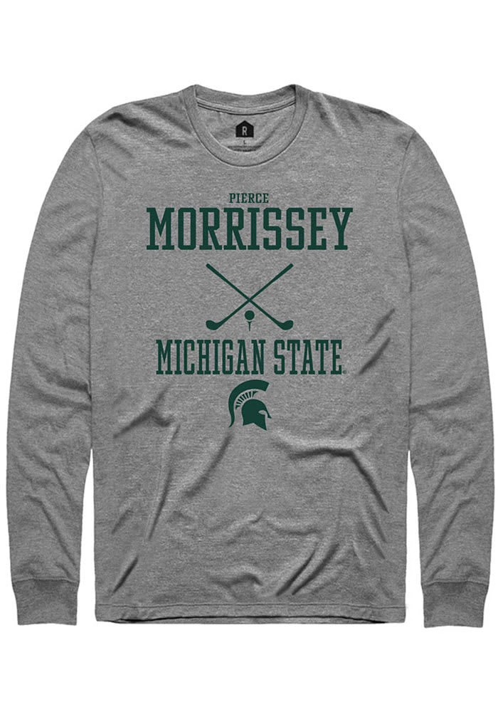 Pierce Morrissey Michigan State Spartans Graphite Rally NIL Sport Icon Long Sleeve T Shirt