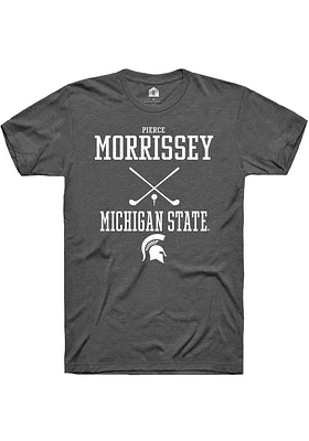 Pierce Morrissey  Michigan State Spartans Dark Grey Rally NIL Sport Icon Short Sleeve T Shirt