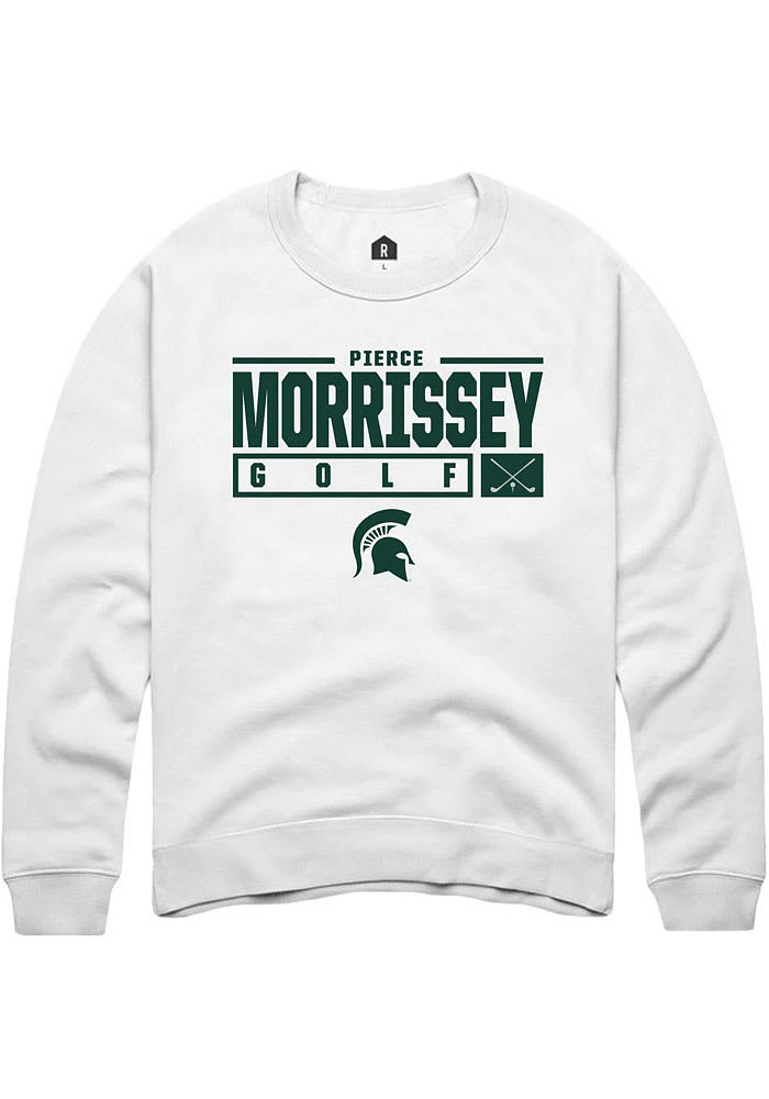 Pierce Morrissey Rally Michigan State Spartans Mens NIL Stacked Box Long Sleeve Crew Sweats