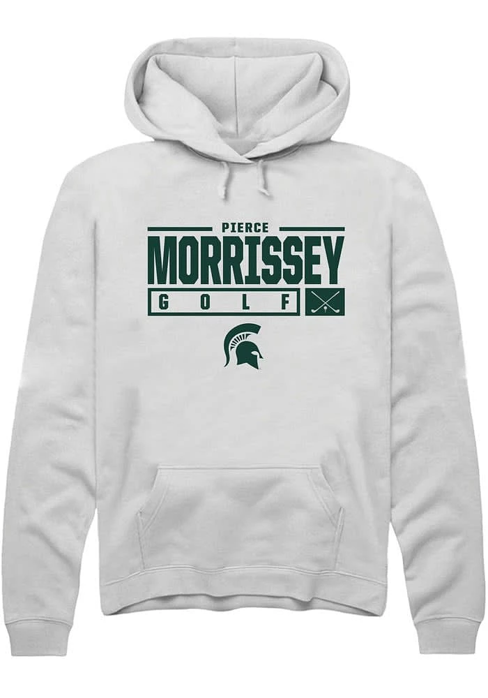 Pierce Morrissey Rally Michigan State Spartans Mens NIL Stacked Box Long Sleeve Hoodie