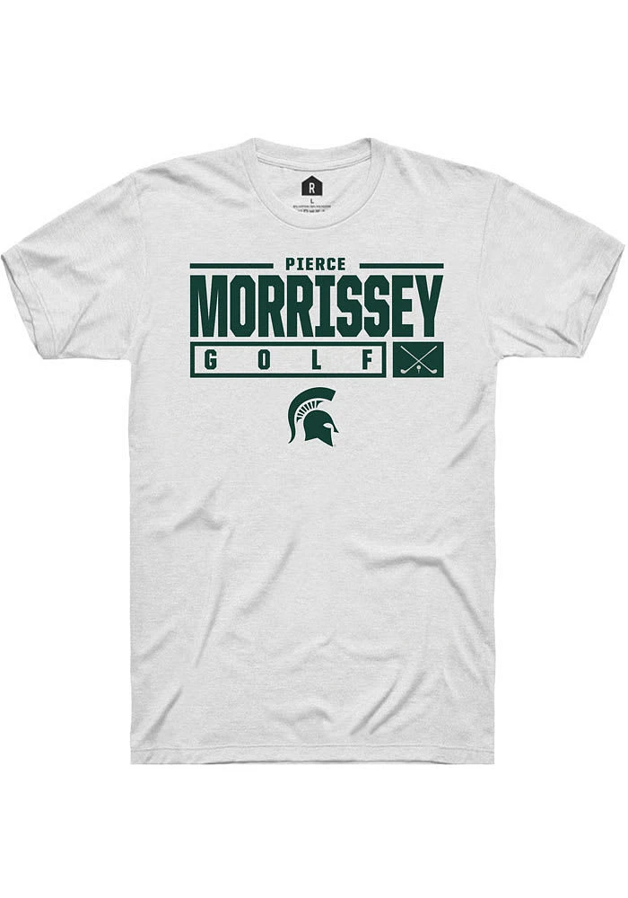 Pierce Morrissey Michigan State Spartans Rally NIL Stacked Box Short Sleeve T Shirt