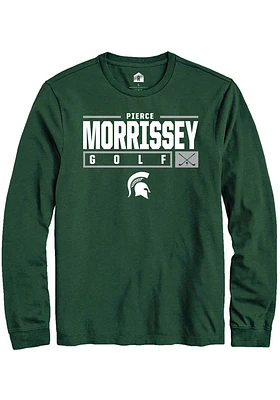 Pierce Morrissey  Michigan State Spartans Green Rally NIL Stacked Box Long Sleeve T Shirt