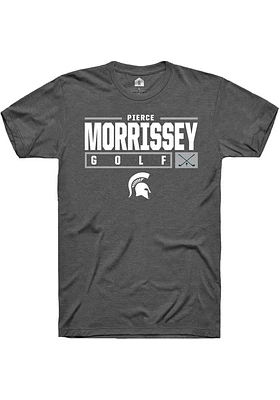 Pierce Morrissey  Michigan State Spartans Dark Grey Rally NIL Stacked Box Short Sleeve T Shirt