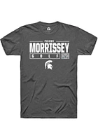Pierce Morrissey  Michigan State Spartans Dark Grey Rally NIL Stacked Box Short Sleeve T Shirt