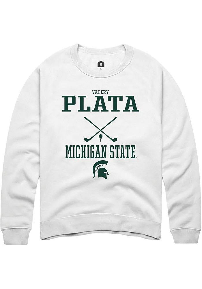Valery Plata Rally Michigan State Spartans Mens NIL Sport Icon Long Sleeve Crew Sweatshirt