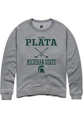 Valery Plata  Rally Michigan State Spartans Mens Graphite NIL Sport Icon Long Sleeve Crew Sweatshi..