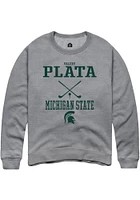 Valery Plata  Rally Michigan State Spartans Mens Graphite NIL Sport Icon Long Sleeve Crew Sweatshi..