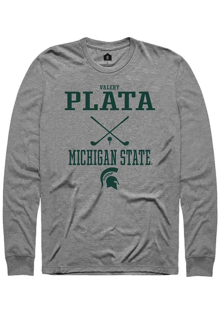Valery Plata Michigan State Spartans Graphite Rally NIL Sport Icon Long Sleeve T Shirt