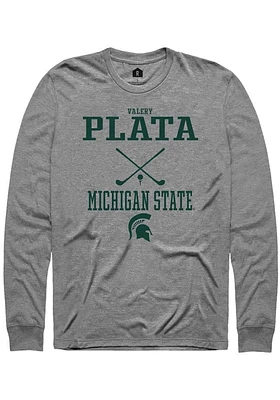 Valery Plata  Michigan State Spartans Graphite Rally NIL Sport Icon Long Sleeve T Shirt