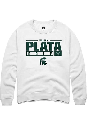 Valery Plata Rally Michigan State Spartans Mens NIL Stacked Box Long Sleeve Crew Sweatshirt