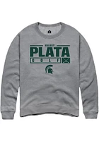 Valery Plata  Rally Michigan State Spartans Mens Graphite NIL Stacked Box Long Sleeve Crew Sweatsh..