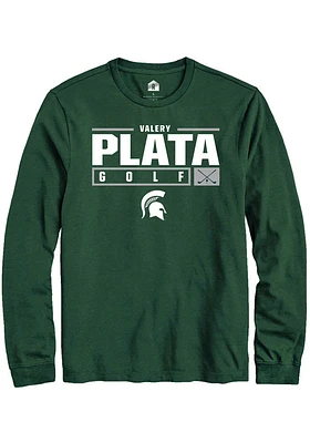 Valery Plata  Michigan State Spartans Green Rally NIL Stacked Box Long Sleeve T Shirt