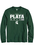 Valery Plata  Michigan State Spartans Green Rally NIL Stacked Box Long Sleeve T Shirt