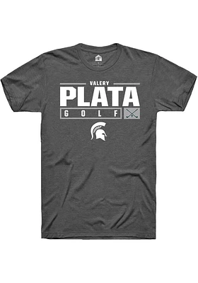 Valery Plata  Michigan State Spartans Dark Grey Rally NIL Stacked Box Short Sleeve T Shirt