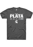 Valery Plata  Michigan State Spartans Dark Grey Rally NIL Stacked Box Short Sleeve T Shirt