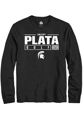Valery Plata  Michigan State Spartans Black Rally NIL Stacked Box Long Sleeve T Shirt