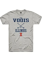 Ryan Voois  Illinois Fighting Illini Ash Rally NIL Sport Icon Short Sleeve T Shirt