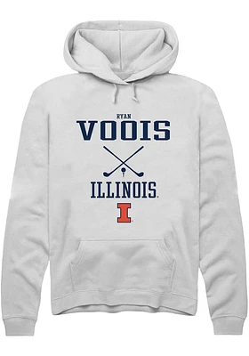 Ryan Voois  Rally Illinois Fighting Illini Mens White NIL Sport Icon Long Sleeve Hoodie