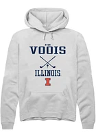 Ryan Voois  Rally Illinois Fighting Illini Mens White NIL Sport Icon Long Sleeve Hoodie