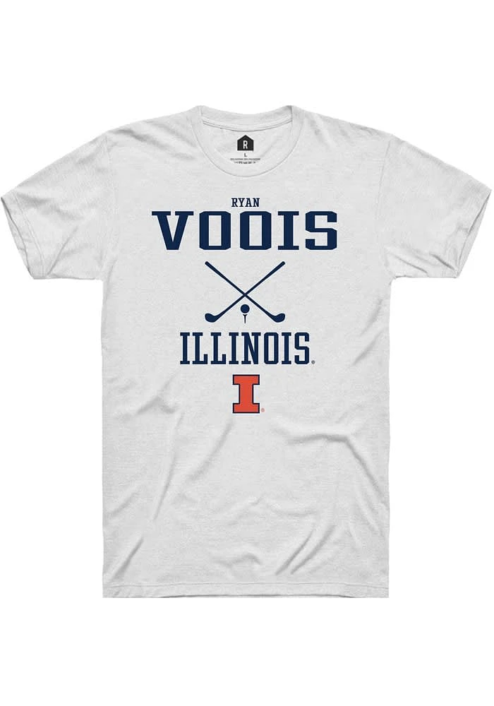 Ryan Voois Illinois Fighting Illini White Rally NIL Sport Icon Short Sleeve T Shirt
