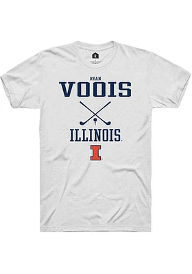 Ryan Voois  Illinois Fighting Illini White Rally NIL Sport Icon Short Sleeve T Shirt