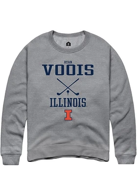 Ryan Voois  Rally Illinois Fighting Illini Mens Graphite NIL Sport Icon Long Sleeve Crew Sweatshir..