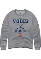 Ryan Voois  Rally Illinois Fighting Illini Mens Graphite NIL Sport Icon Long Sleeve Crew Sweatshir..