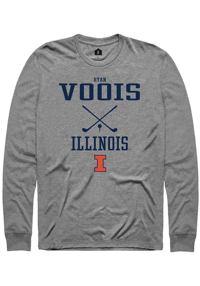 Ryan Voois Illinois Fighting Illini Graphite Rally NIL Sport Icon Long Sleeve T Shirt