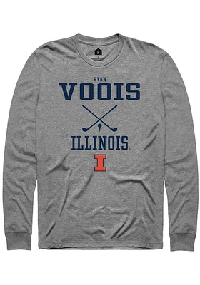 Ryan Voois  Illinois Fighting Illini Graphite Rally NIL Sport Icon Long Sleeve T Shirt