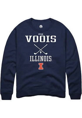 Ryan Voois  Rally Illinois Fighting Illini Mens Navy Blue NIL Sport Icon Long Sleeve Crew Sweatshi..